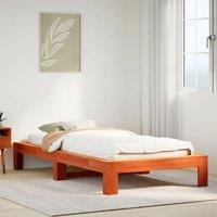 Berkfield Home Bed Frame without Mattress Wax Brown 90x190 cm Single Solid Wood Pine