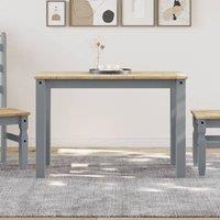 Berkfield Home Dining Table Panama Grey 117x60x75 cm Solid Wood Pine | Size: 117 x 60 x 75 cm
