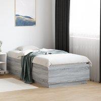 Berkfield Home Bed Frame without Mattress Grey Sonoma 75x190 cm Small Single
