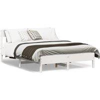 Berkfield Home Bed Frame without Mattress White 135x190 cm Double Solid Wood Pine