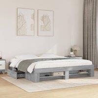 Berkfield Home Bed Frame without Mattress Grey Sonoma 180x200 cm Super King Engineered Wood