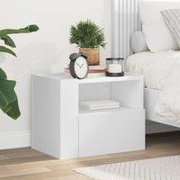 Berkfield Home Wall-mounted Bedside Cabinet White 45x30x35 cm | Size: 45 x 30 x 35 cm