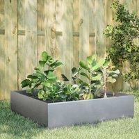Berkfield Home Garden Raised Bed 100x100x25 cm Galvanised Steel in Silver | Size: 100 x 100 x 25 cm