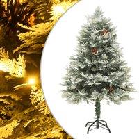 Berkfield Home Pre-lit Christmas Tree with Pine Cones Green 150 cm PVC&PE