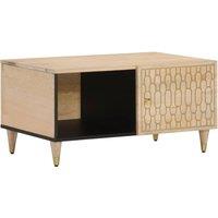 Berkfield Home Coffee Table 80x50x40 cm Solid Wood Mango in Brown | Size: 80 x 50 x 40 cm