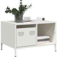 Coffee Table White 68.5x50x43.5 cm Cold-rolled Steel