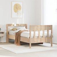 Berkfield Home Bed Frame without Mattress 75x190 cm Small Single Solid Wood Pine in Brown