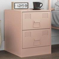 Berkfield Home Bedside Cabinet Pink 34.5x39x44 cm Steel