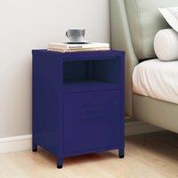 Berkfield Home Nightstand Navy Blue 35x35x51 cm Steel | Size: 35 x 35 x 51 cm