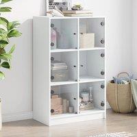 Berkfield Home Highboard with Doors White 68x37x109 cm Engineered Wood | Size: 68 x 37 x 109 cm