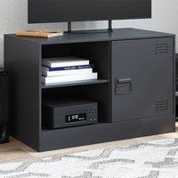 Berkfield Home TV Cabinet Black 67x39x44 cm Steel | Size: 67 x 39 x 44 cm