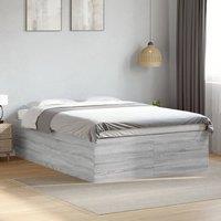 Berkfield Home Bed Frame without Mattress Grey Sonoma 120x200 cm | Size: Small Double
