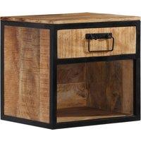 Berkfield Home Bedside Cabinet 40x35x40 cm Solid Wood Mango in Brown | Size: 40 x 35 x 40 cm