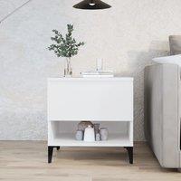 Berkfield Home Side Table White 50x46x50 cm Engineered Wood | Size: 50 x 46 x 50 cm