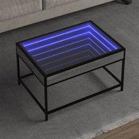 Berkfield Home Coffee Table with Infinity LED Grey Sonoma 70x50x41 cm | Size: 70 x 50 x 41 cm