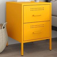 Berkfield Home Bedside Cabinet Mustard Yellow 36x39x50.5 cm Steel