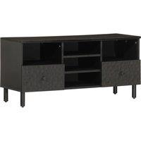 TV Cabinet Black 100x33x46 cm Solid Wood Mango