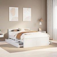 Berkfield Home Bed Frame without Mattress with Headboard White 150x200 cm King Size Solid Wood Pine