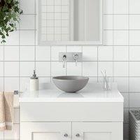 Berkfield Home Bathroom Sink Ceramic Light Grey Round