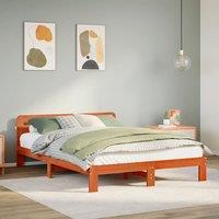 Berkfield Home Bed Frame without Mattress Wax Brown 140x200 cm Solid Wood Pine