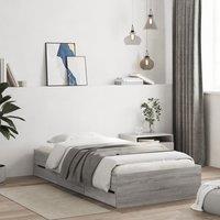 Berkfield Home Bed Frame with Drawers without Mattress Grey Sonoma 90x200 cm