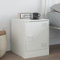 Berkfield Home Bedside Cabinet White 34.5x39x44 cm Steel