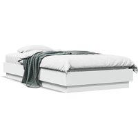 Bed Frame without Mattress with LED Lights White 75x190 cm Small Single