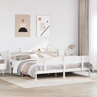Berkfield Home Bed Frame without Mattress White 200x200 cm Solid Wood Pine