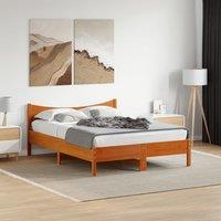 Berkfield Home Bed Frame without Mattress Wax Brown 120x190 cm Small Double Solid Wood Pine
