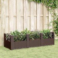 Berkfield Home Garden Planter with Pegs Brown 123.5x43.5x43.5 cm PP