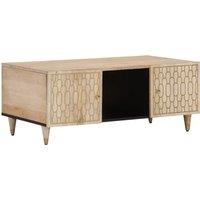 Berkfield Home Coffee Table 100x54x40 cm Solid Wood Mango in Brown | Size: 100 x 54 x 40 cm