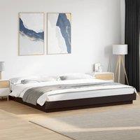 Berkfield Home Bed Frame with LED Lights without Mattress Black 200x200cm | Size: 200x200 cm