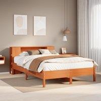 Berkfield Home Bookcase Bed without Mattress Wax Brown 140x200 cm Solid Wood Pine