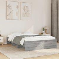 Bed Frame without Mattress Grey Sonoma 135x190 cm Double Engineered Wood