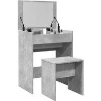 Dressing Table and Stool Concrete Grey 60x40x113.5 cm