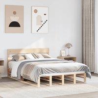 Berkfield Home Bed Frame without Mattress 140x200 cm Solid Wood Pine in Brown