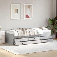 Daybed with Drawers without Mattress Concrete Grey 90x200 cm