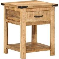 Berkfield Home Bedside Cabinet 40x40x50 cm Solid Wood Mango in Brown | Size: 40 x 40 x 50 cm
