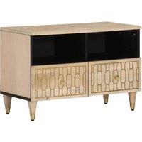 Berkfield Home TV Cabinet 70x33x46 cm Solid Wood Mango in Brown | Size: 70 x 33 x 46 cm