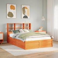 Berkfield Home Bed Frame without Mattress Wax Brown 140x190 cm Solid Wood Pine