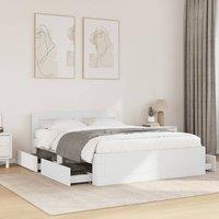 Berkfield Home Bed Frame with Headboard without Mattress White 140x190 cm