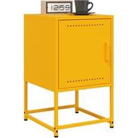 Berkfield Home Bedside Cabinets 2 pcs Mustard Yellow 36x39x60.5 cm Steel