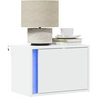 Wall-mounted Bedside Cabinets with LED Lights 2 pcs White