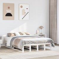 Berkfield Home Bed Frame without Mattress White 135x190 cm Double Solid Wood Pine