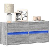 Berkfield Home TV Wall Cabinet with LED Lights Grey Sonoma 100x31x45 cm | Size: 100 x 31 x 45 cm