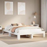 Bed Frame without Mattress White 140x190 cm Solid Wood Pine