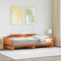 Berkfield Home Daybed with Trundle without Mattress Wax Brown 90x200 cm Solid Wood