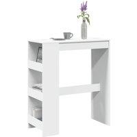 Bar Table with Racks White 90x40x103.5 cm Engineered Wood