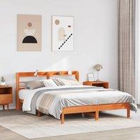 Berkfield Home Bed Frame without Mattress Wax Brown 160x200 cm Solid Wood Pine