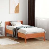 Berkfield Home Bed Frame without Mattress Wax Brown 75x190 cm Small Single Solid Wood Pine